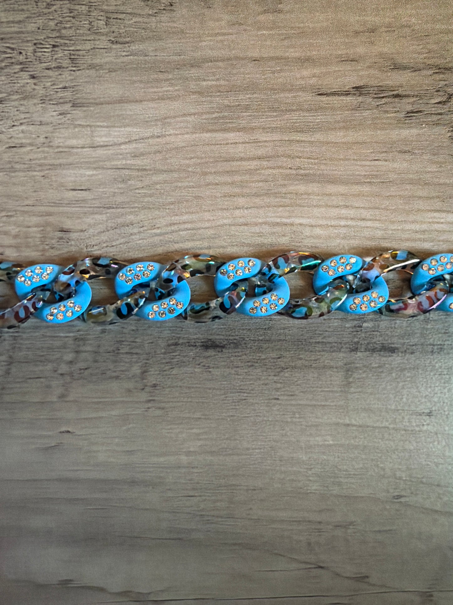 Iridescent Colored Leopard Chains / Checkered and Rhinestone