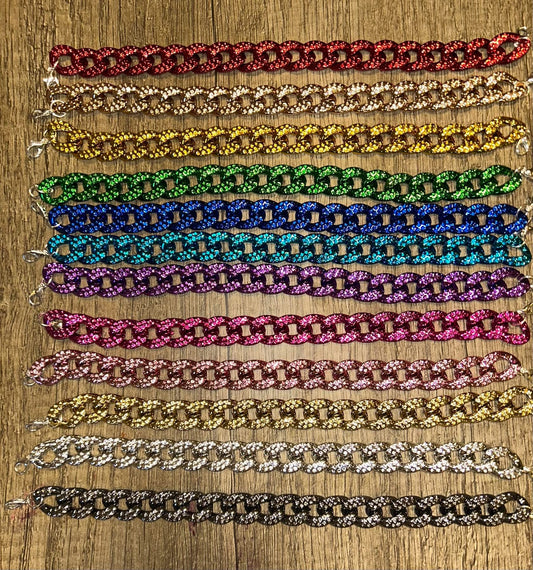 Metallic Dimple Link Chain