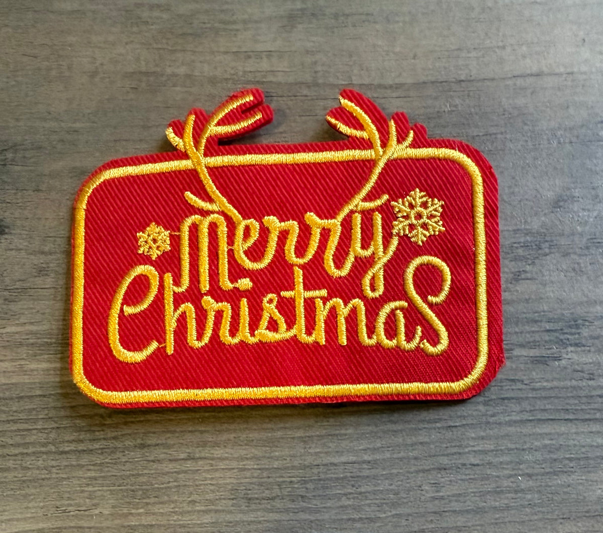Merry Christmas Red and Yellow Patch