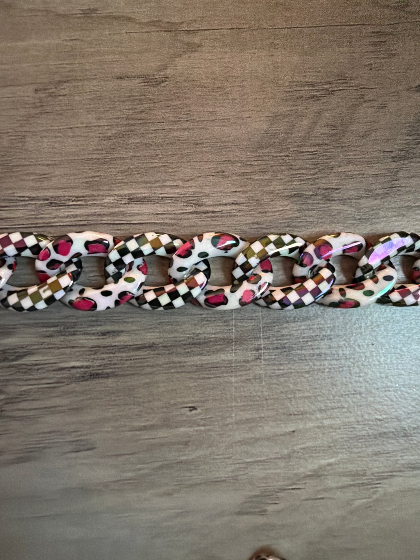 Colored Leopard Chains / Checkered and Rhinestone