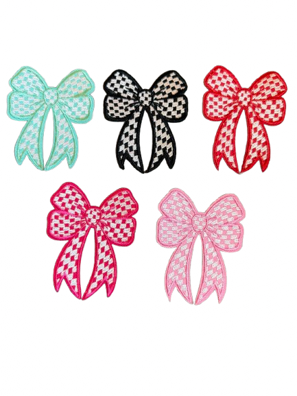 Checkered Double Bow Patch 13vw