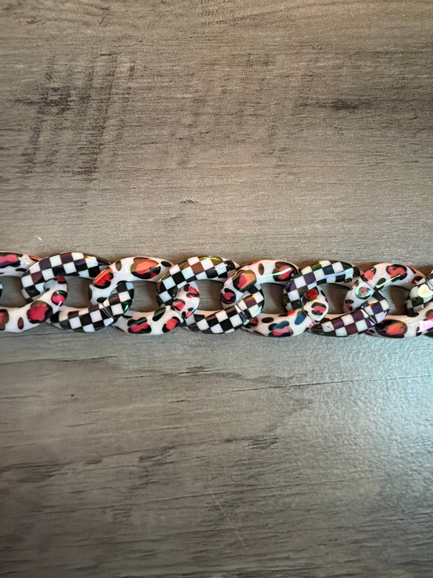 Colored Leopard Chains / Checkered and Rhinestone