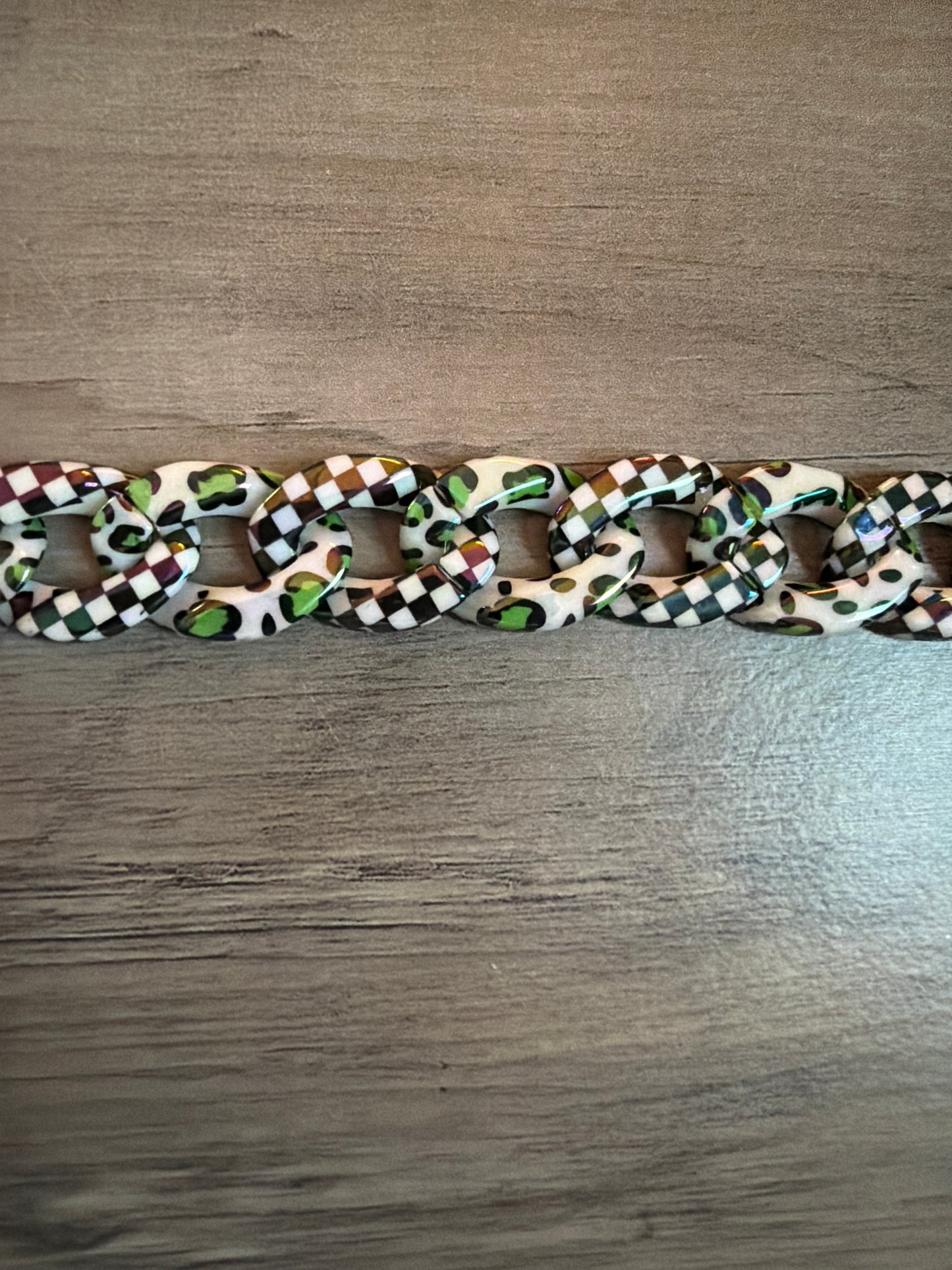 Colored Leopard Chains / Checkered and Rhinestone