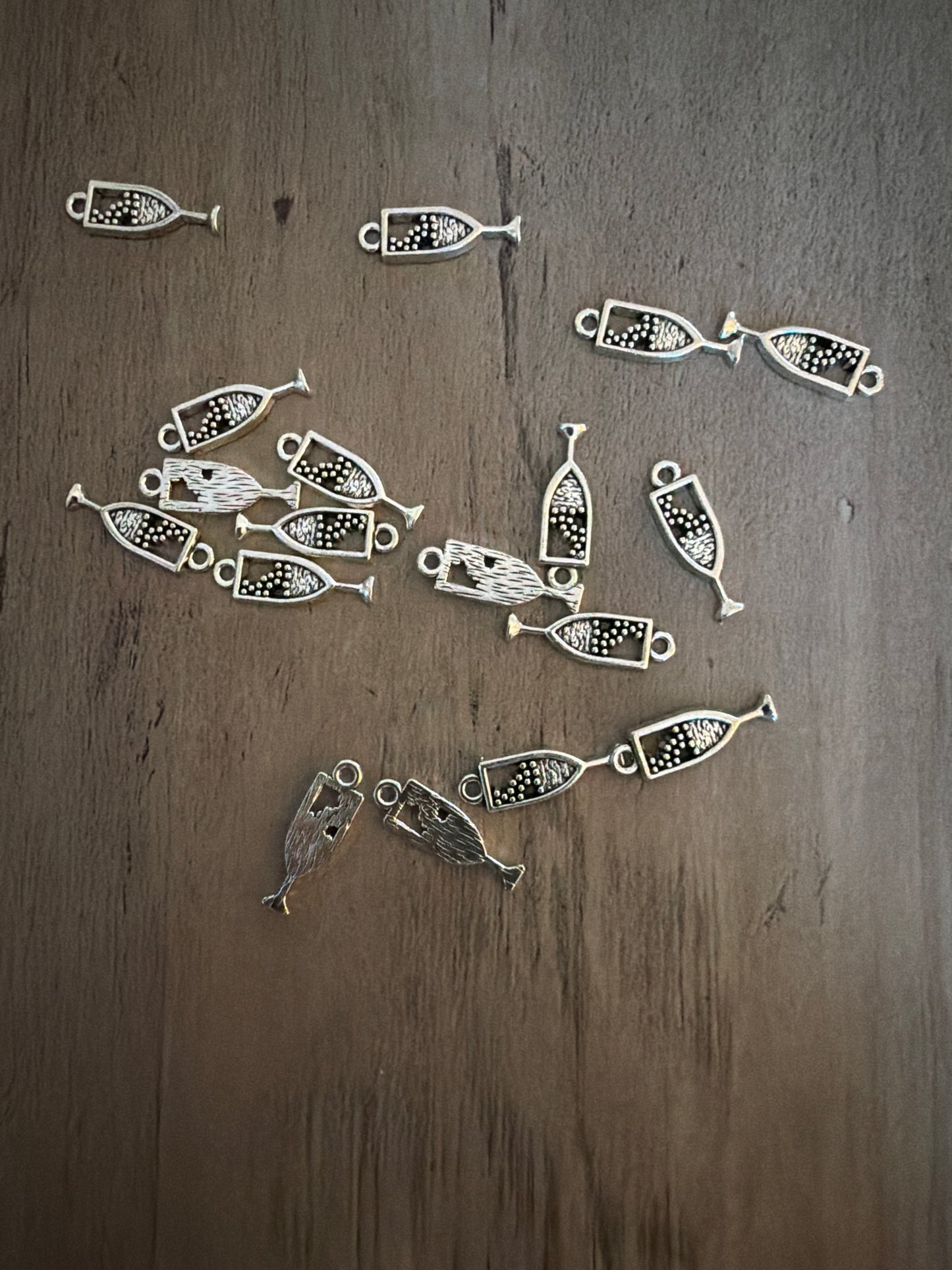 Silver wine glass charm Lot
