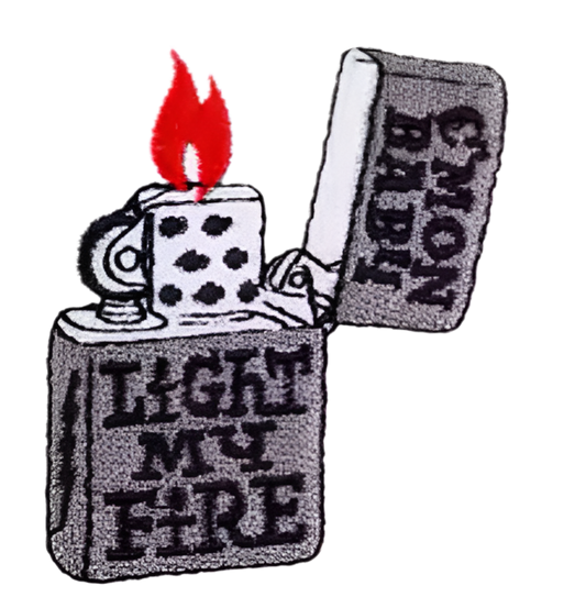 Come On Baby Light My Fire Patch Iron On Ready Embroidered Filler Patch Hat Bar Camping Lighter