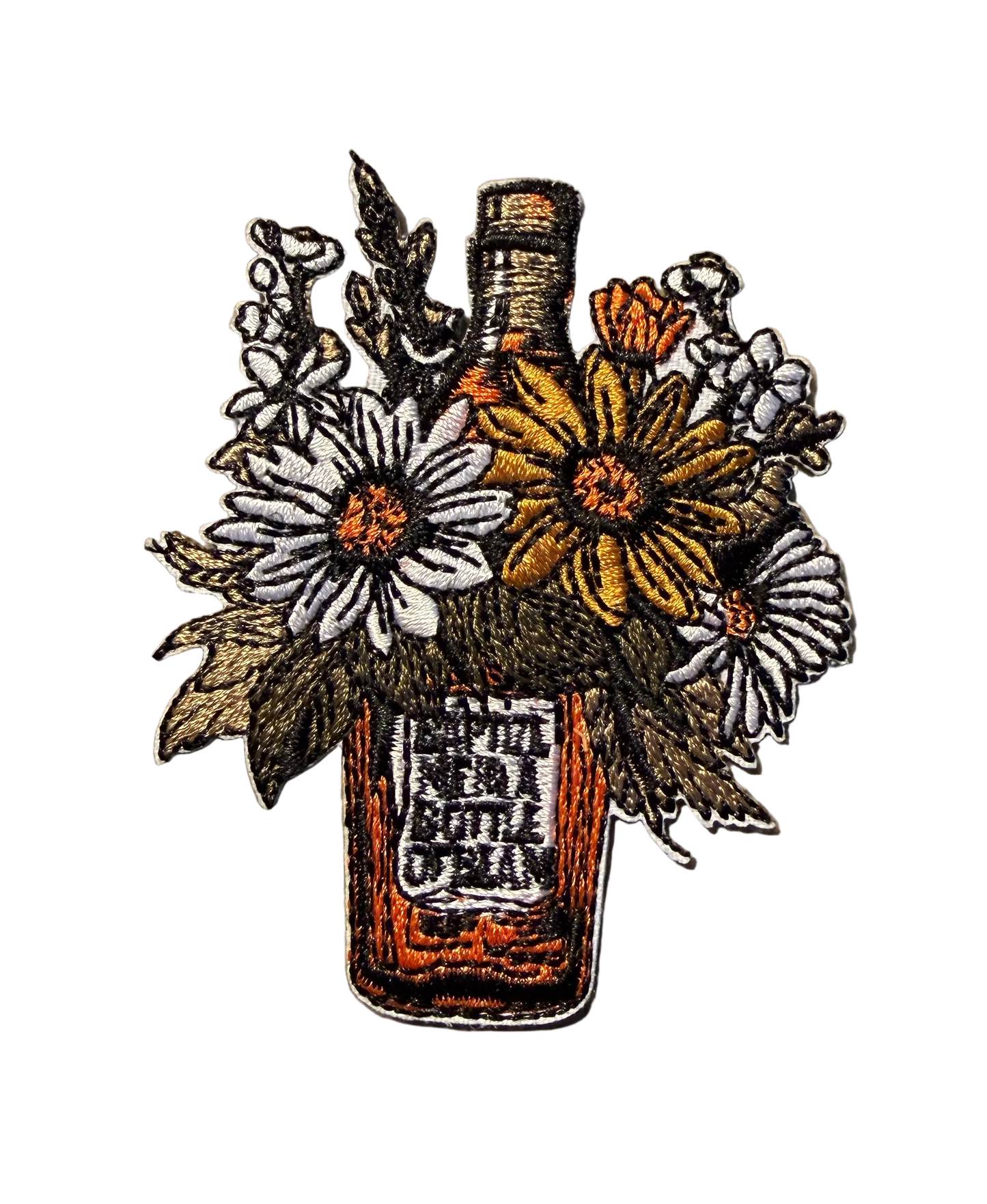 Baptize Me In A Bottle of Beam Whiskey Patch 16x