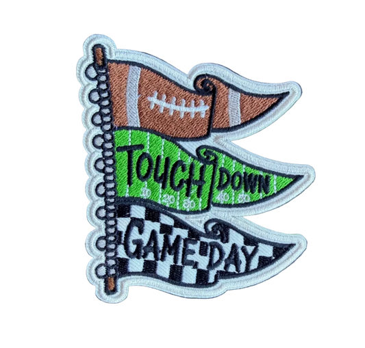 Football Touchdown Game Day Flags Patch