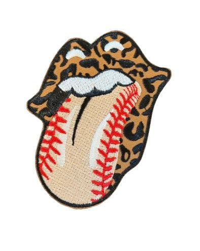 Leopard Baseball Tongue Patch