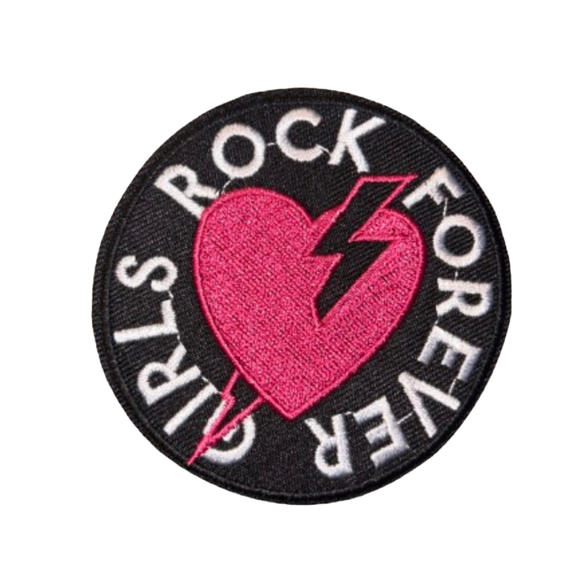 Girls Rock Forever Patch Heart Lightening Bolt Patch Iron on Patch Brand New Rock N Roll