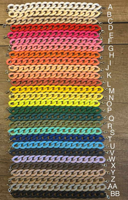 Hat Chains Acrylic Matte Chain Links For Trucker Hats - Hat Bars - Beautiful Colors! Your Choice! Brand New with Lobster Clasps -Matte