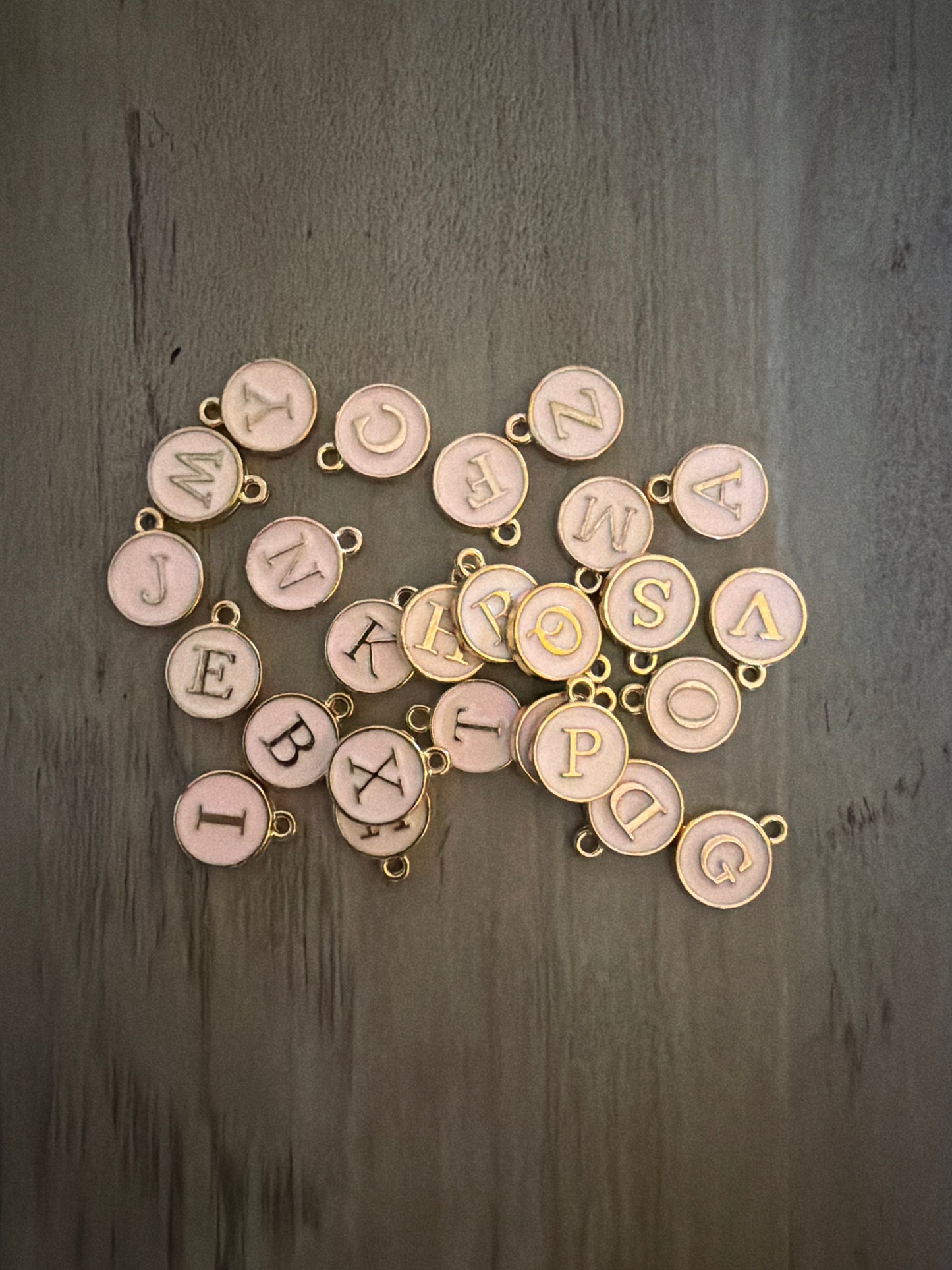Pink alphabet Charm Lot