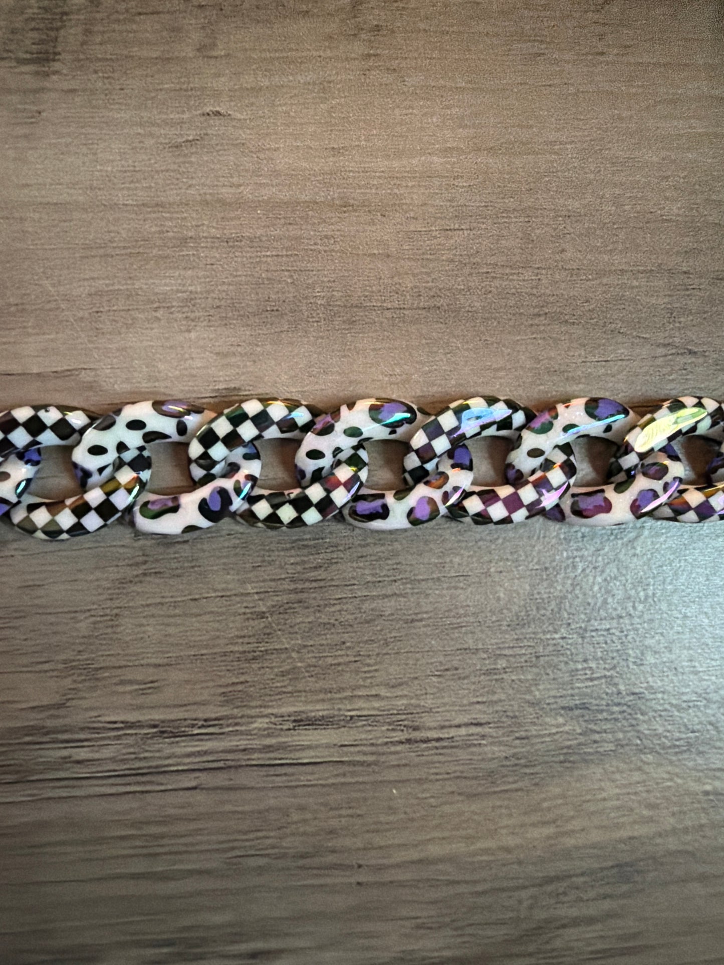 Colored Leopard Chains / Checkered and Rhinestone
