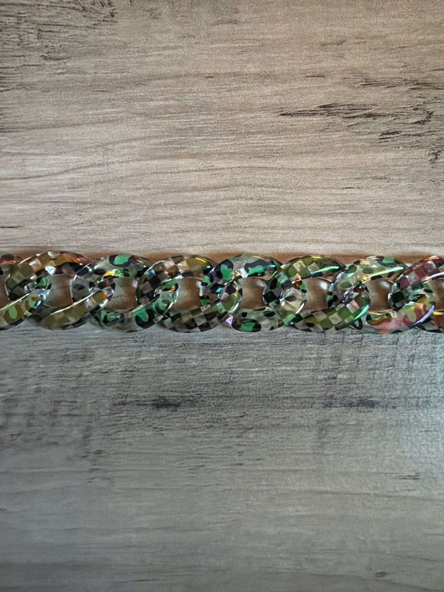 Iridescent Colored Leopard Chains / Checkered and Rhinestone