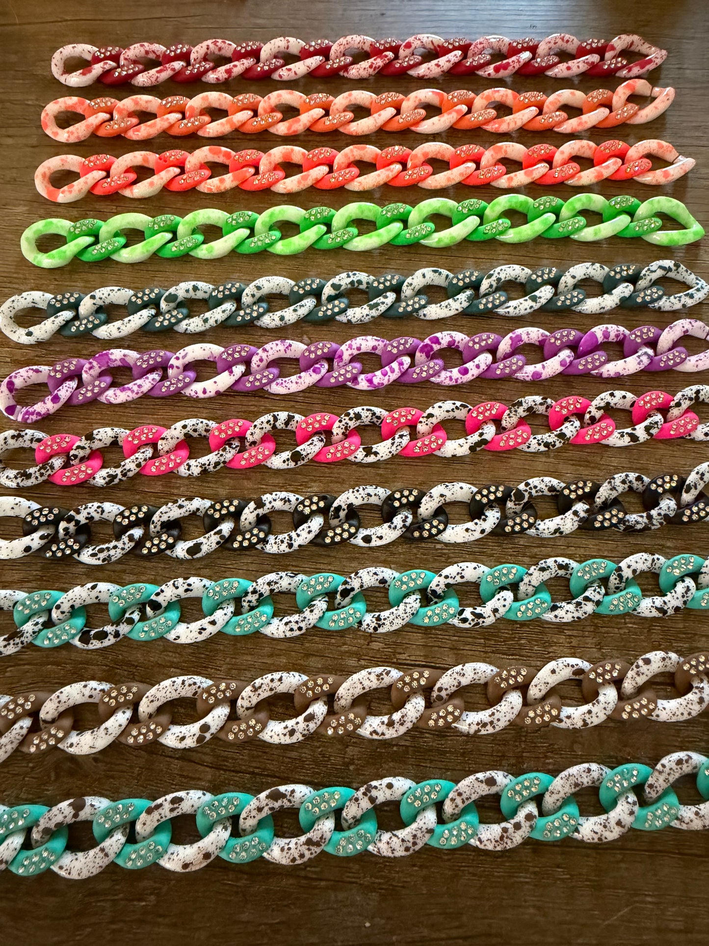 Splatter and Rhinestone Chains