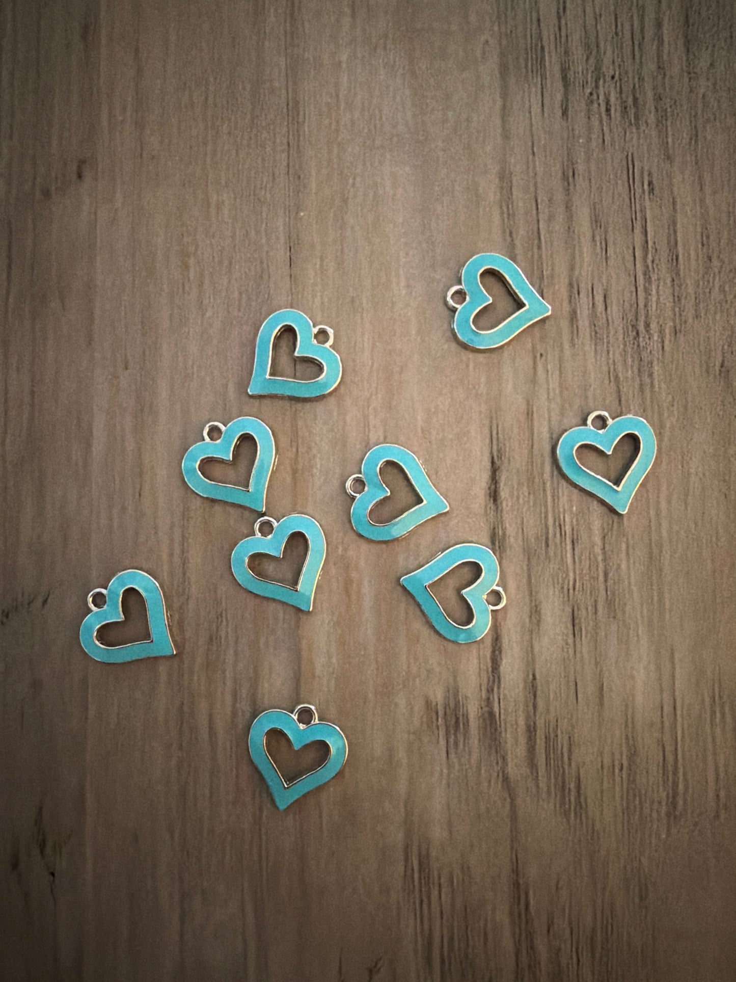 Turquoise open heart  Charm Lot
