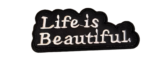 Life is Beautiful Iron On Ready Patch  Embroidered Filler Patch Hat Bar Patch Beauty