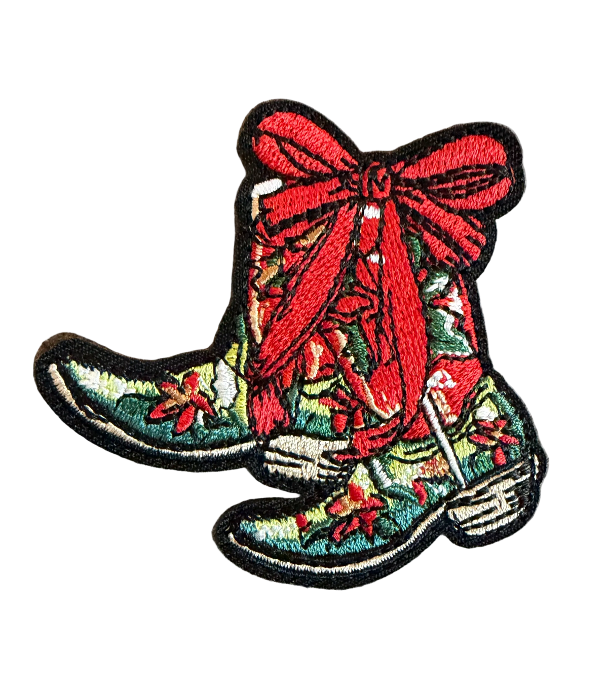 Christmas Cowboy Boots Patch