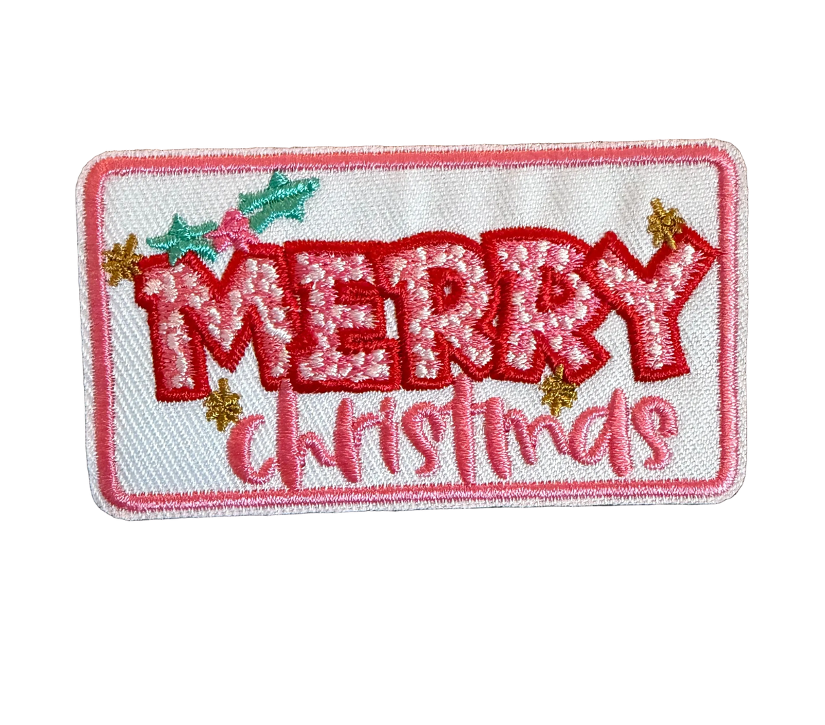 Pink and Red Merry Christmas Patch