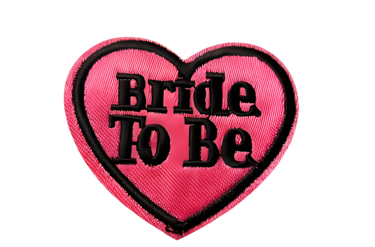 Bride To Be Patch Heart Iron On Ready Patch  Embroidered Filler Patch Hat Bar Patch Love Kiss Marriage Couple