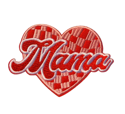 Mama checkered heart Patch 6v
