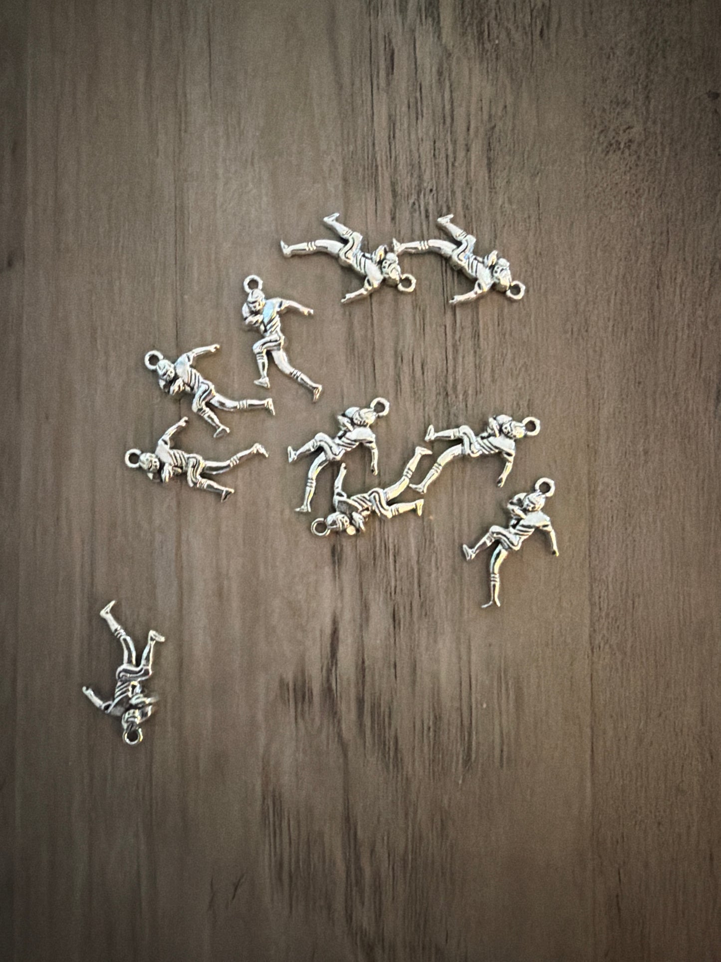 Silver football player Charm Lot