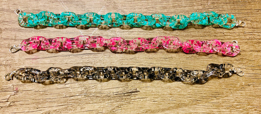 Clear Splatter Oval Link Chain