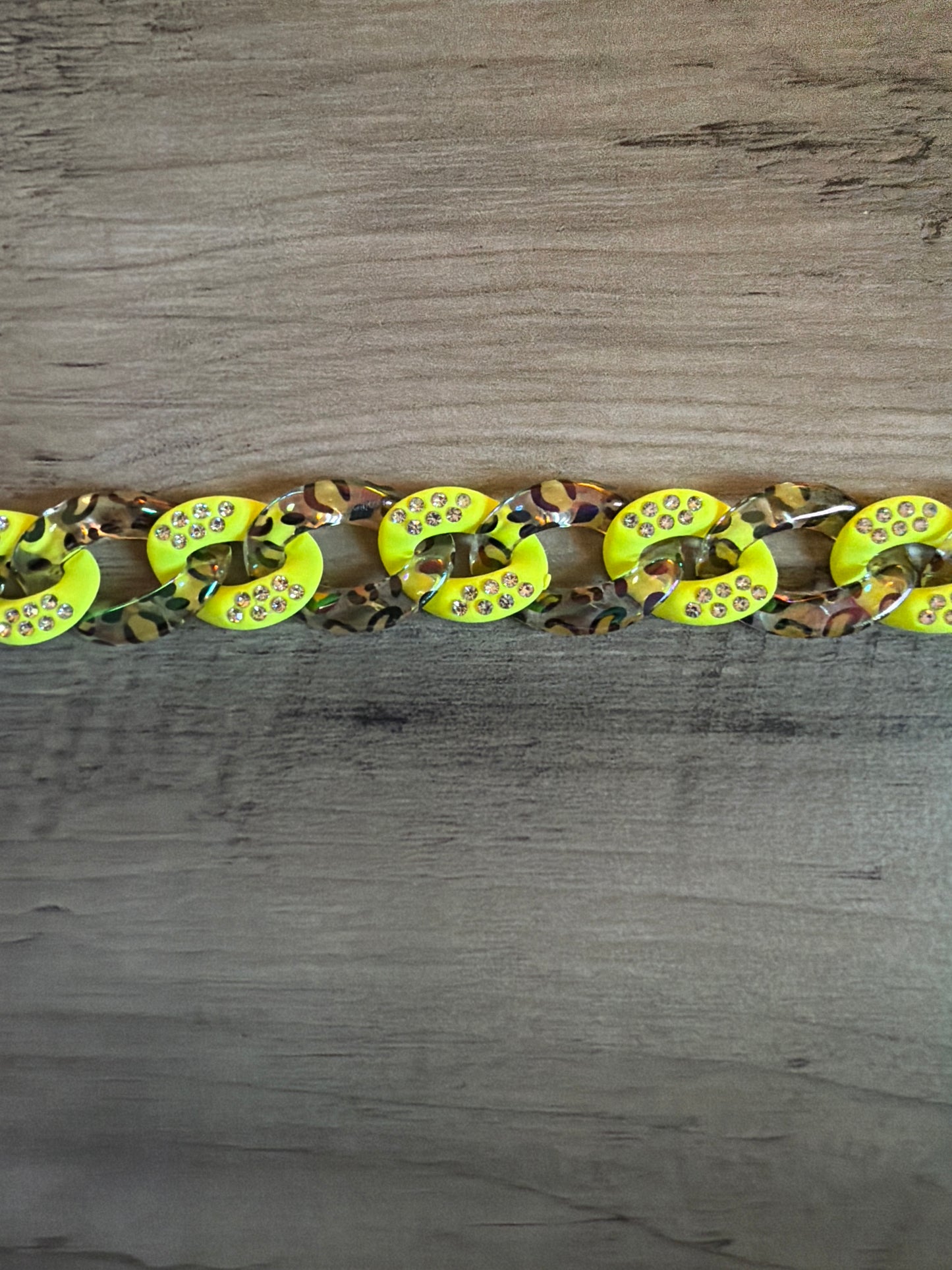 Iridescent Colored Leopard Chains / Checkered and Rhinestone