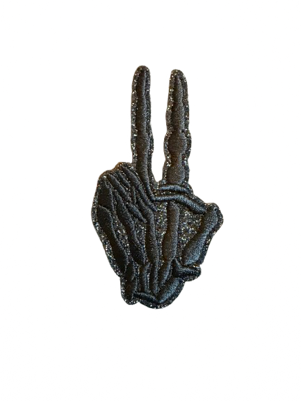 Skull Peace Glitter Patch