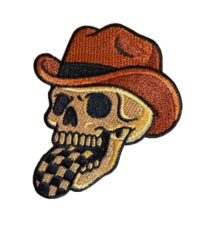 Cowboy Skull Checkered Tongue Patch 5k