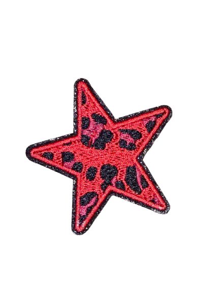 Glitter Leopard Star Patch 14s