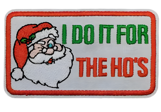 I Do It For The Ho’s Embroidered Iron On Patch Christmas Santa Holiday Patch Hat Filler