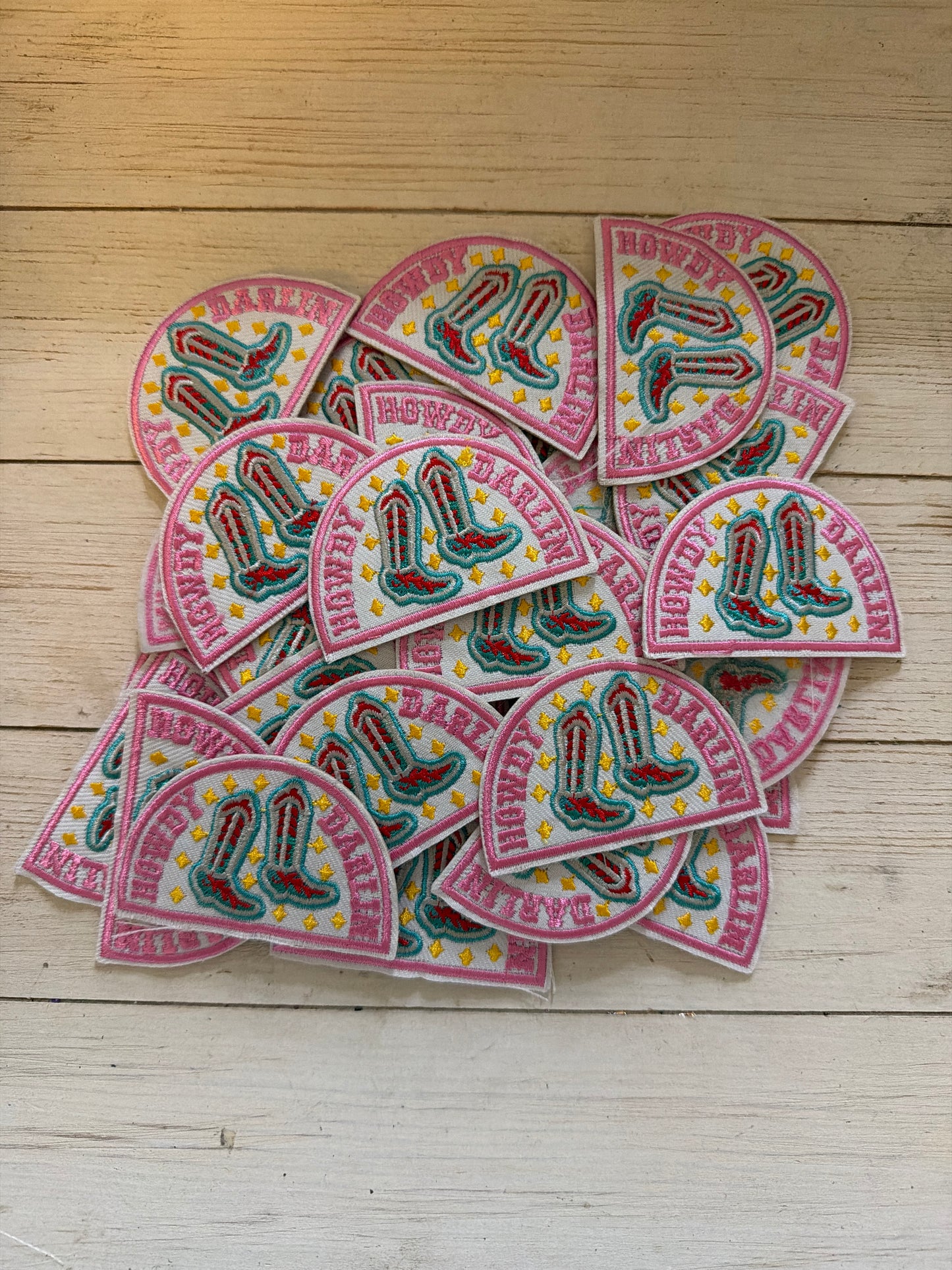 Howdy Darlin Pink boots Patch