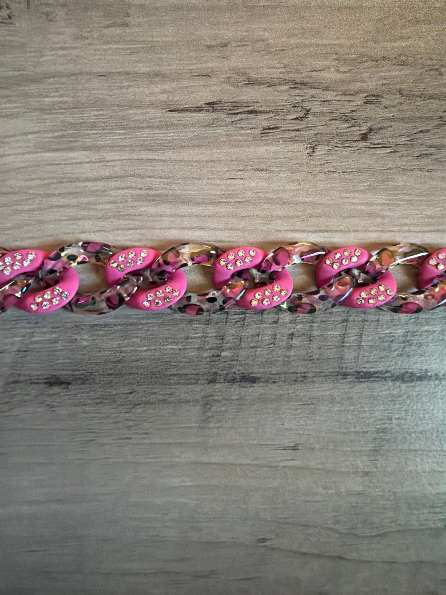 Iridescent Colored Leopard Chains / Checkered and Rhinestone