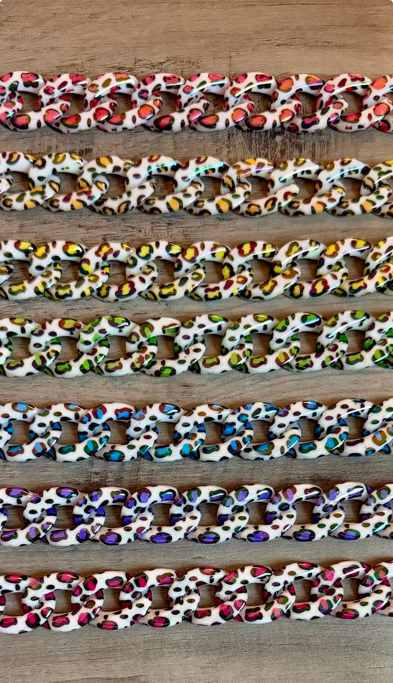 Colored Leopard Chains / Checkered and Rhinestone