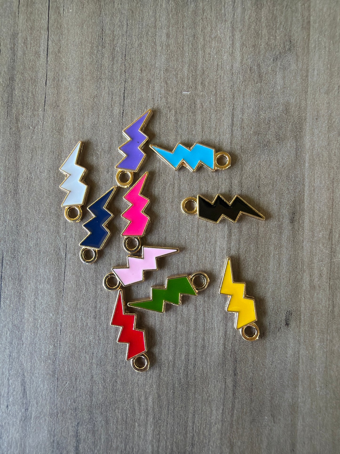 Multicolored Lightening Bolts Charm Lot