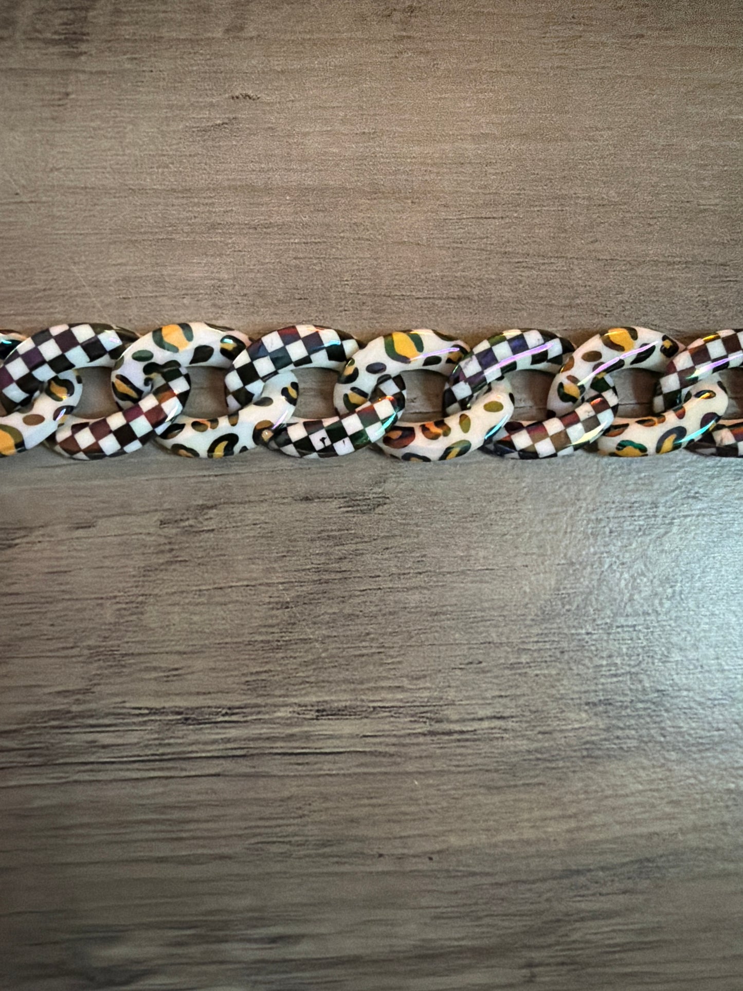 Colored Leopard Chains / Checkered and Rhinestone