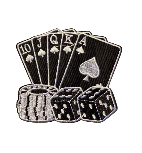 Black Casino Cards Chips Dice Patch 9t