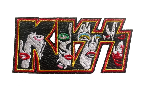 Kiss Patch Iron On or Sew Band Embroidered Music Rock FACES Patch