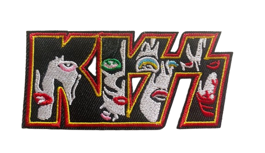 Kiss Patch Iron On or Sew Band Embroidered Music Rock FACES Patch