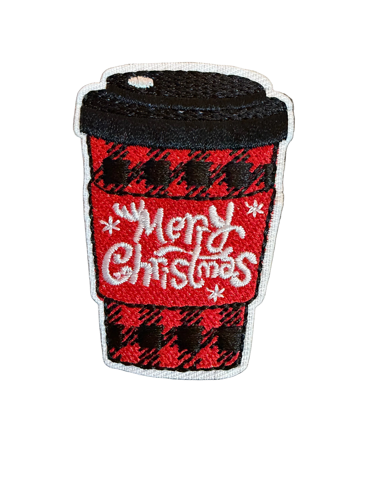 Checkered Christmas Cup Patch