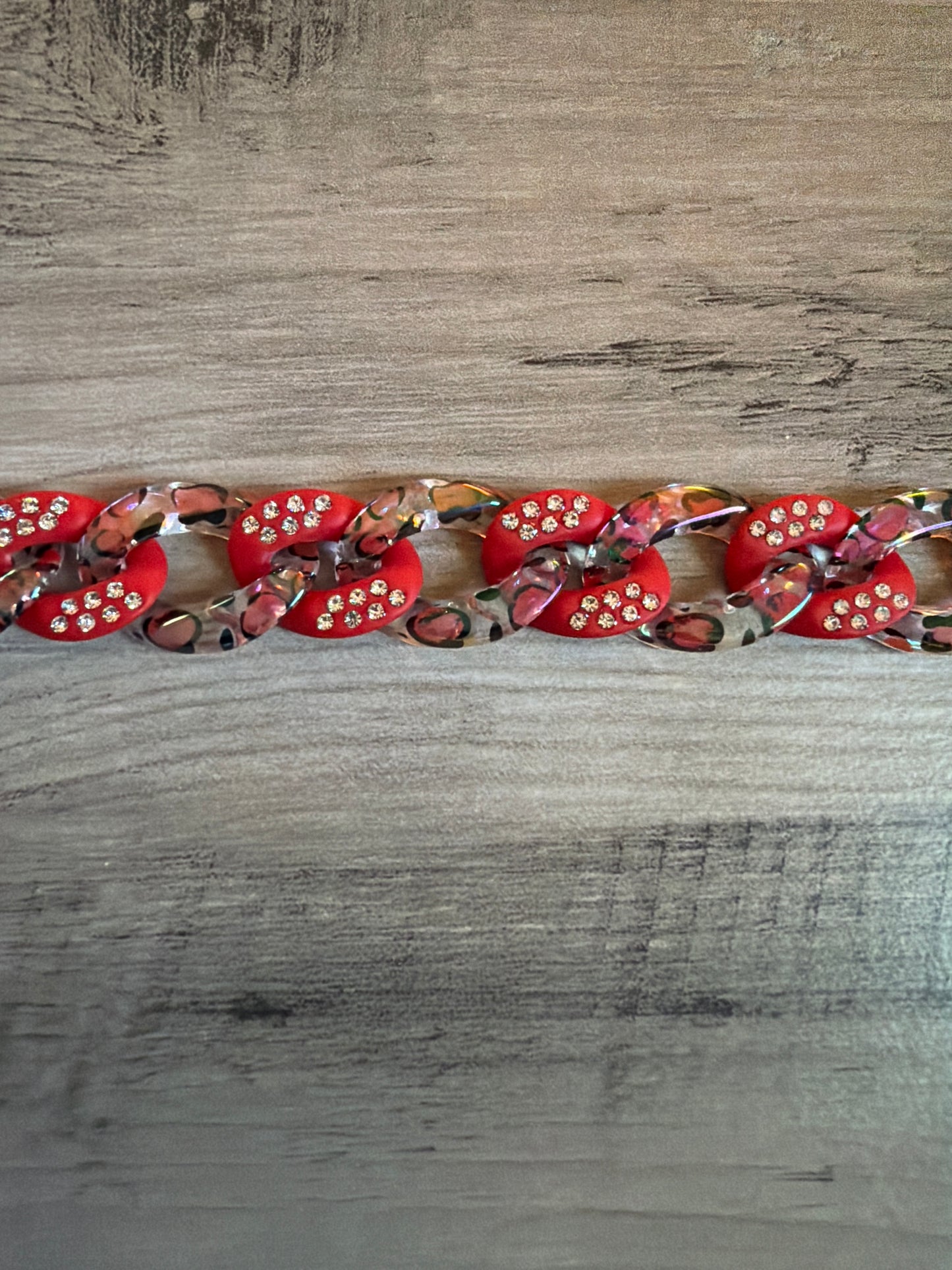 Iridescent Colored Leopard Chains / Checkered and Rhinestone