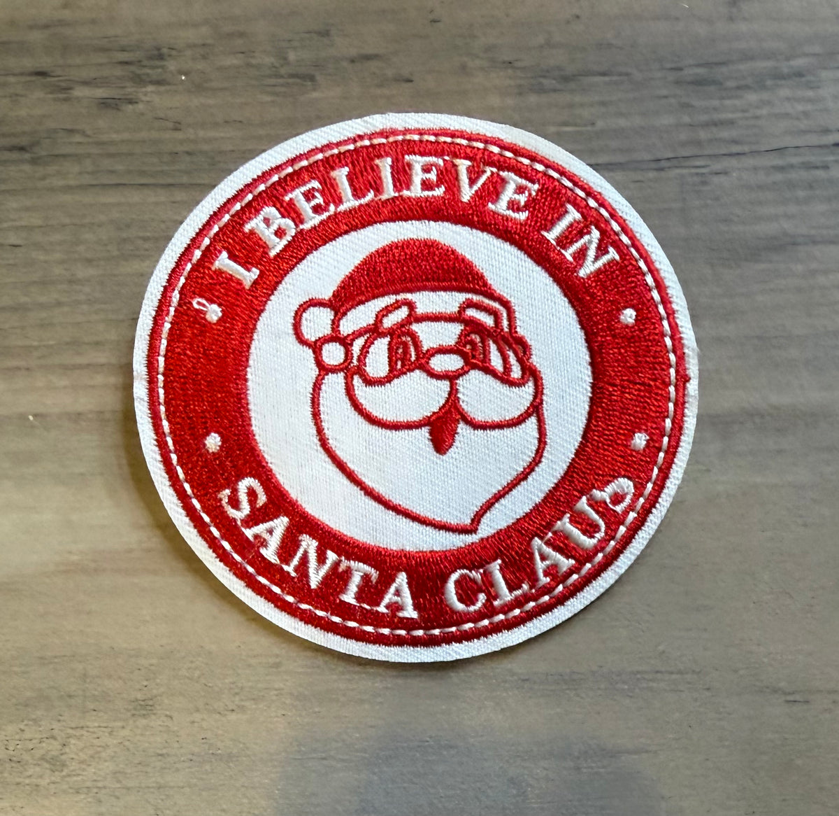 I Believe In Santa Claus Circle Red Patch