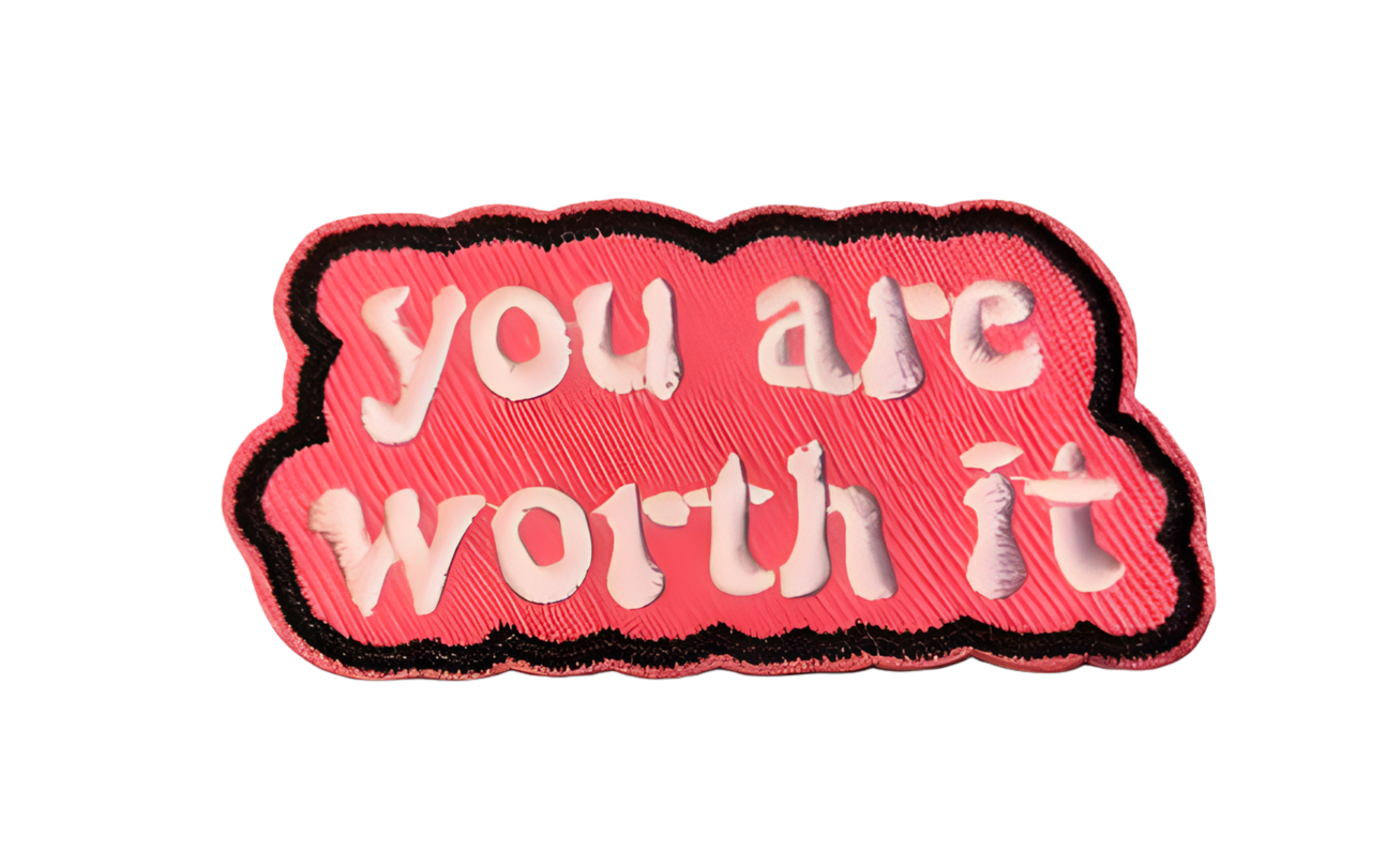 You Are Worth It Iron On Ready Patch  Embroidered Filler Patch Hat Bar Patch Good Enough Self Love