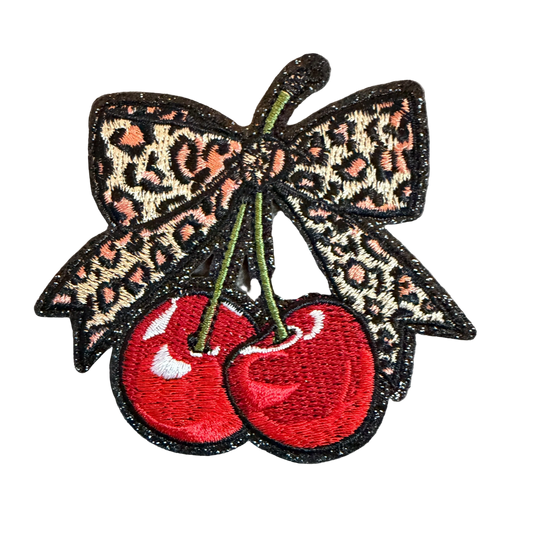 Leopard Bow Cherry Patch