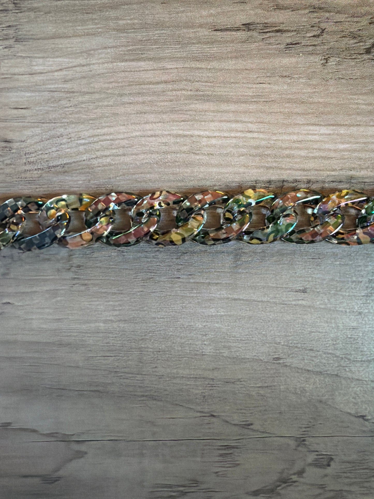 Iridescent Colored Leopard Chains / Checkered and Rhinestone