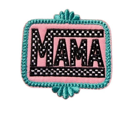 Pink and Teal Checkered Mama Patch 6u