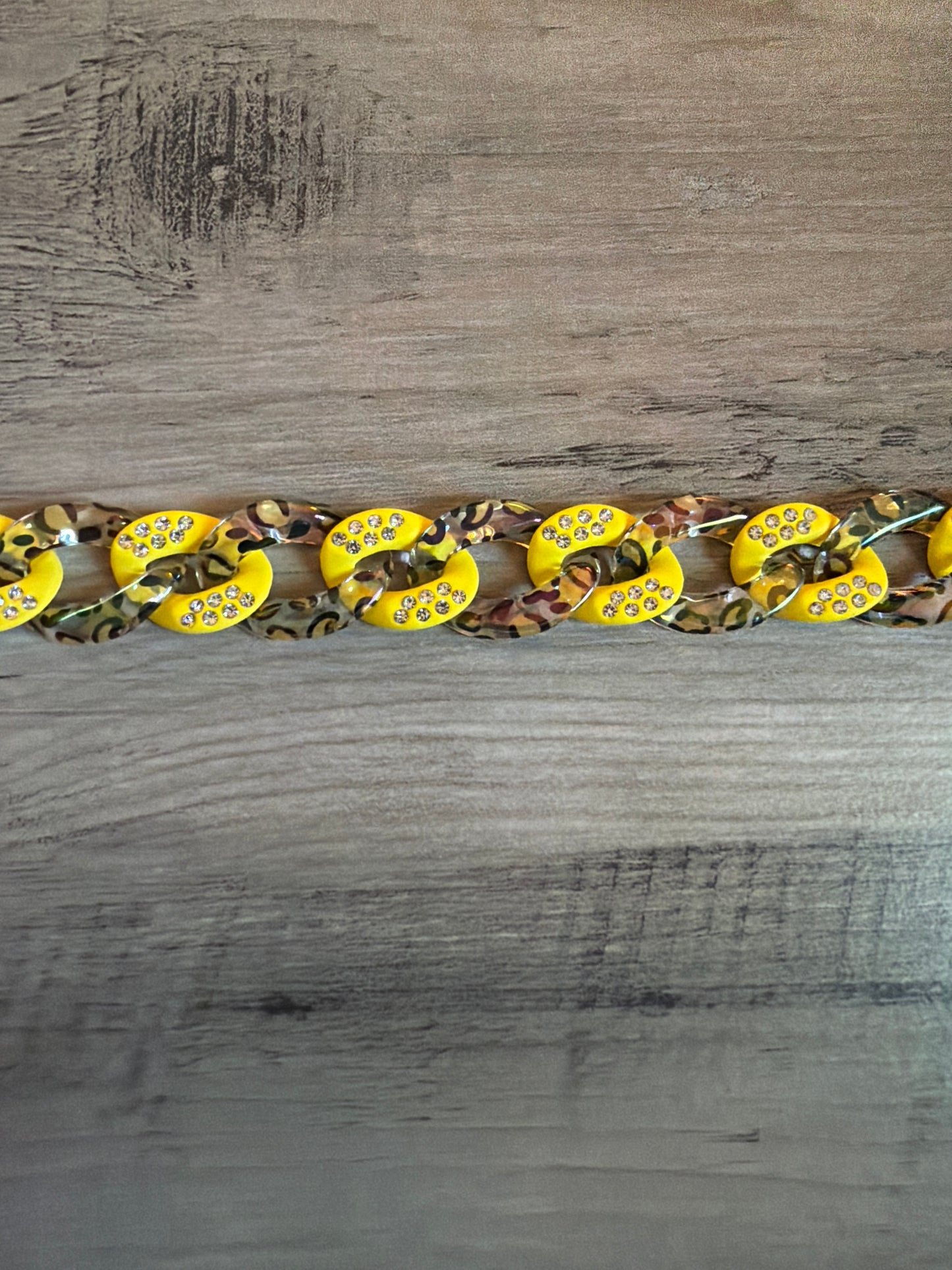Iridescent Colored Leopard Chains / Checkered and Rhinestone