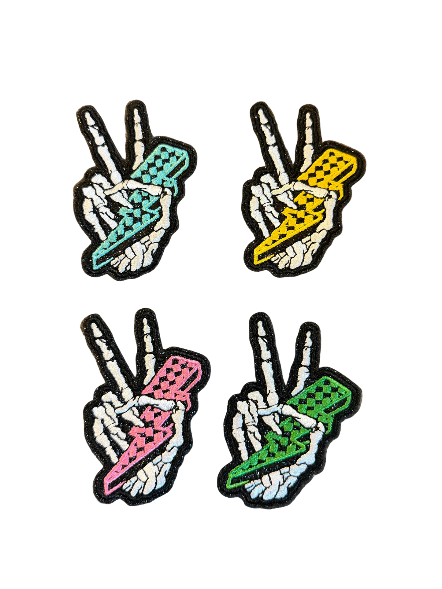 Skull Hands Lighting Bolt Patch