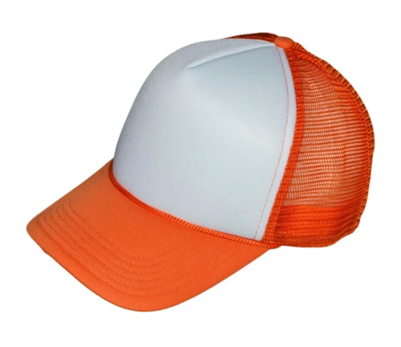White/Orange  Mid Profile Foam Trucker Hat