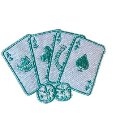 Turquoise Playing Cards Patch 9v